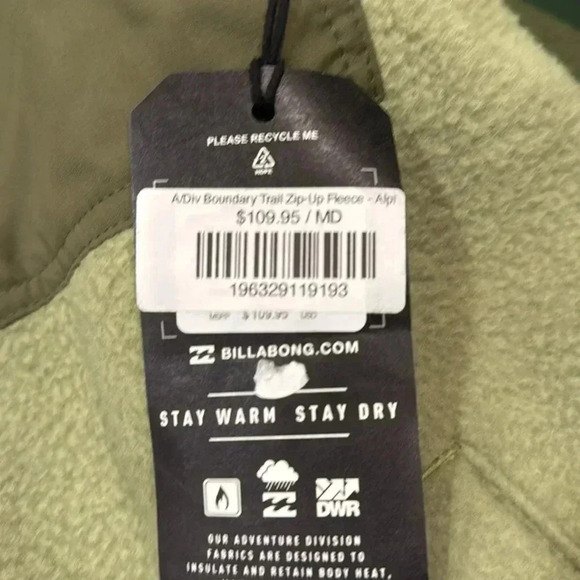 Billabong A/Div Trail Zip-Up Fleece - Alpine - Sizes S, M & XL - Picture 4 of 4